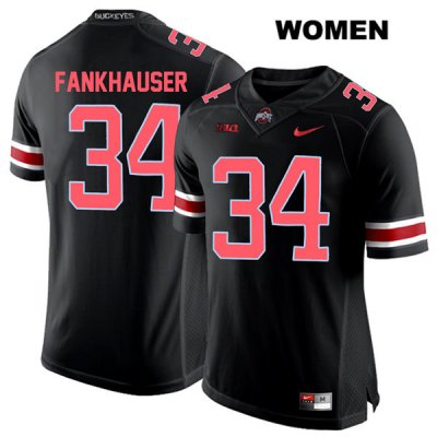 Women's NCAA Ohio State Buckeyes Owen Fankhauser #34 College Stitched Authentic Nike Red Number Black Football Jersey ZA20B76TN
